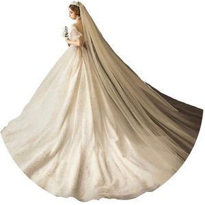 Wedding Veil Champagne Cathedral 2T with comb